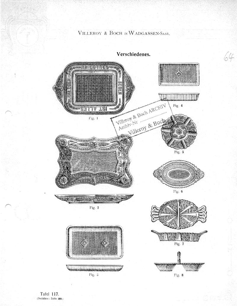 Abb. 2006-1-18/025 MB Villeroy & Boch 1908, Gepresste Gegenstände, Tafel 117, Fig.