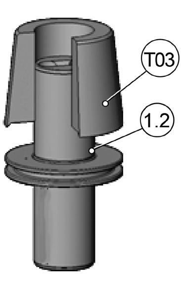 8.3.7 Montage eines Nadelbetätigungszylinders der HYC4520M04 Serie 8.3.7.1 Montage der Kompaktdichtung am Kolben Um die Kompaktdichtung (1.8.1) am Kolben (1.