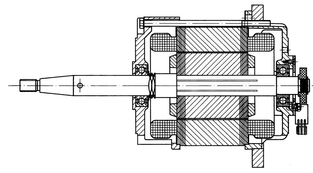 2.1 Asynchronmotor, konstruktiver Aufbau Seite 7 Konstruktive Varianten von kleinen Asynchronmotoren Einbaumotor für eine
