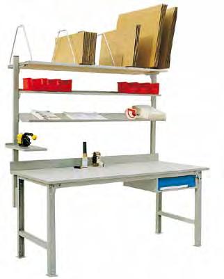 TIXIT Packplatzsysteme Packplatz-Kombinationsbeispiele Kombinationsbeispiel 3 Grundtisch mit Platte A (B 2000 x T 900 mm).