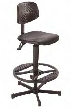 Konstruktionsmerkmale: Arbeitsstühle mit ergonomisch geformten Sitzflächen und Lehnen: Rückenlehnen pendelnd gelagert, höhenund neigungsverstellbar von +4 bis -18.