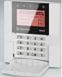 1460 JA-83P PC-01 Drahtloses LCD-Bedienteil, mit eingebautem RFID-Kartenleser Mit dem funkbetriebenen Bedienteil sind flexible Bedienlösungen möglich, da es eine räumliche Trennung von Zentrale und