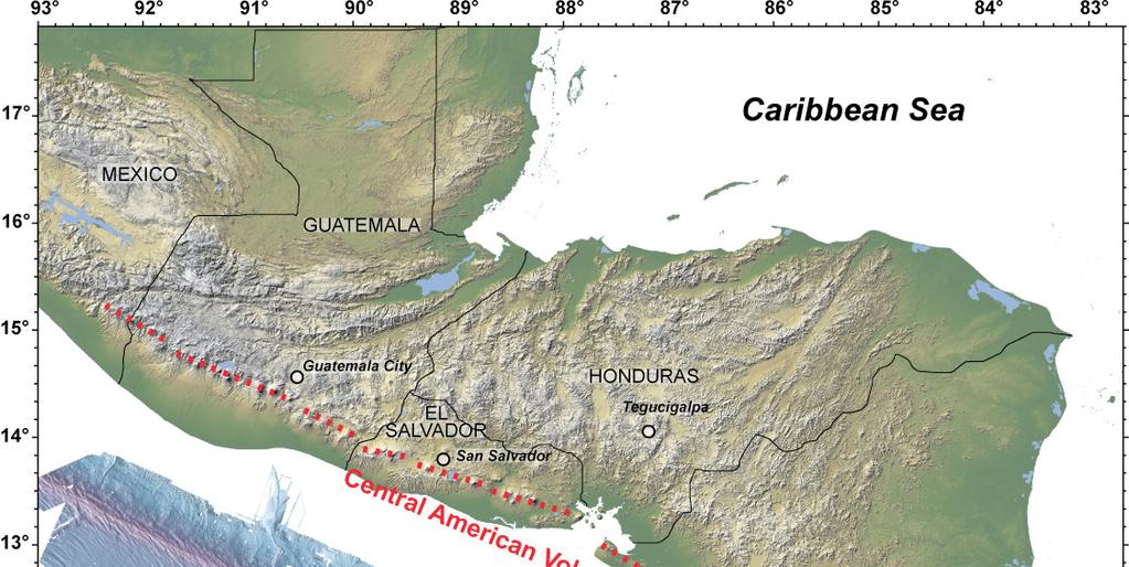 4.1. Nicaragua aus geologischer Sicht Nicaragua liegt im mittleren Zentralamerika zwischen dem Karibischen und dem Pazifischen Ozean.
