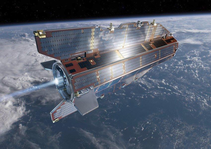 GOCE: Gravity field and steady-state Ocean Circulation Explorer Abbremsen des Satelliten in der Restatmosphäre der Erde in dieser Höhe