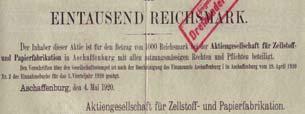 (E030) Los 686 Ausruf: 110 Aktien-Spinnerei Aachen, Aachen, September 1925, 20 RM, # 43190 Die bekannteste Ausgabe der Gesellschaft; dennoch weniegr als 25 Papiere bekannt.