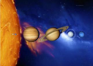 Planeten Merkur, Venus, Erde, Mars, Jupiter, Saturn, Uranus, Neptun, Pluto