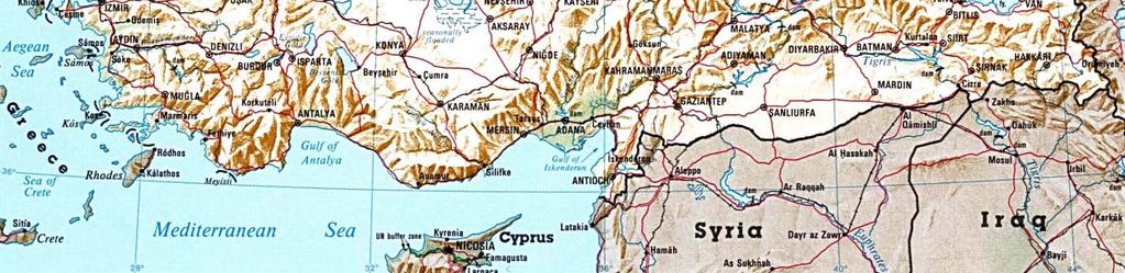 Topographische Karte der Türkei [2].