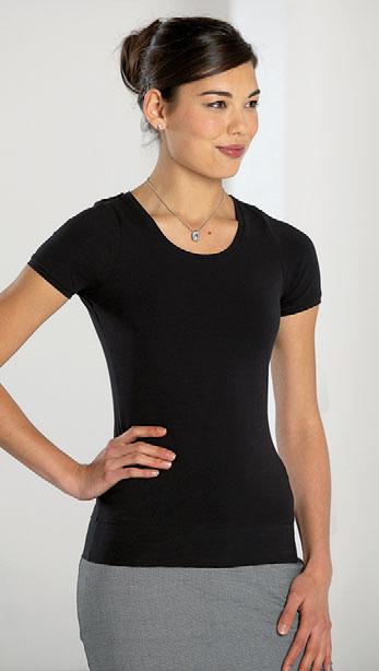 103 991F BUSINESS STRECH 992F BUSINES STRECH 993F PR 3051 TOP - KURZARM TOP - 3/4-ARM BUSINESS STRECH TOP IN BLUSENOPTIK WOMEN'S RIB V-NECK T-SHIRT 90% gekämmte, ringgesponnene Baumwolle 10% Elasthan