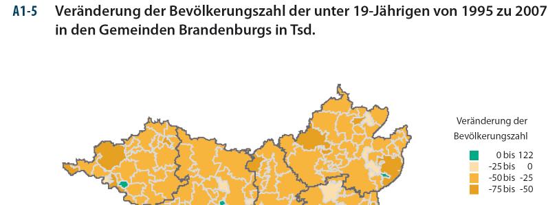 Regional unterschiedliche Schülerzahlentwicklung in den Brandenburger Gemeinden