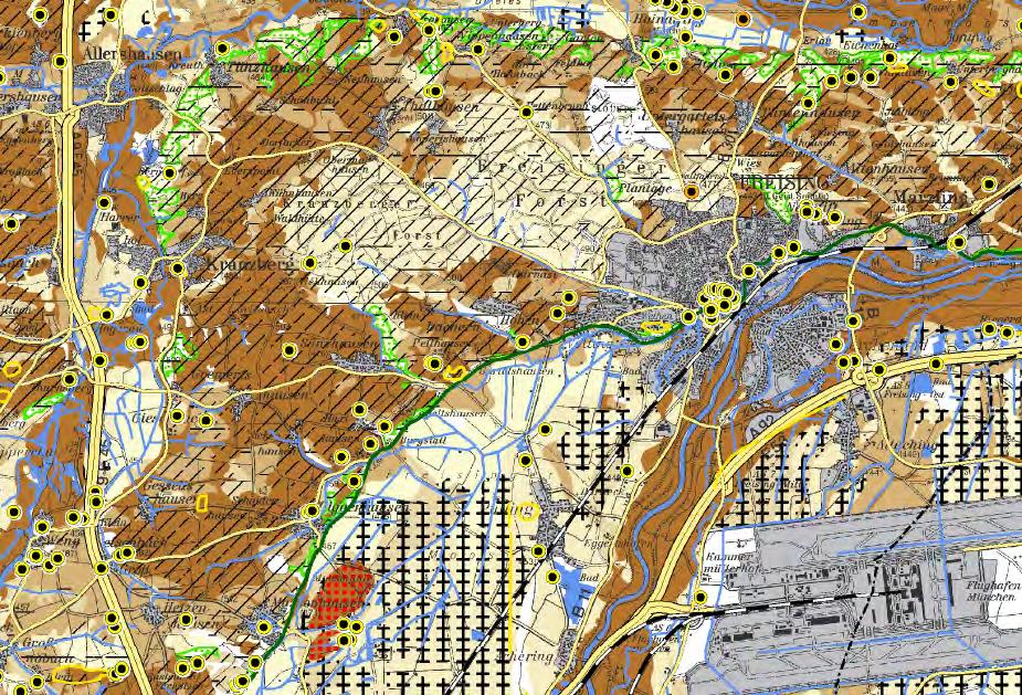 Abb. 8: Legende der Potenzialkarte Schutzgut Boden (Karte 3.1) aus dem Landschaftsentwicklungskonzept der Region München (Quelle: REGIERUNG VON OBERBAYERN 2007). Abb.