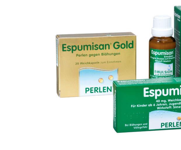 Espumisan Entschäumer für die ganze Familie Espumisan -Präparate aus der Apotheke enthalten den Wirkstoff Simeticon und bringen damit schnelle und schonende Hilfe bei