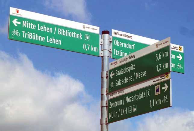 18 Pilotprojekt Radwegweisung im Salzburger Seenland Derzeit wird ein Pilotprojekt zur Radwegweisung mit dem Regionalverband Salzburger Seenland durchgeführt.