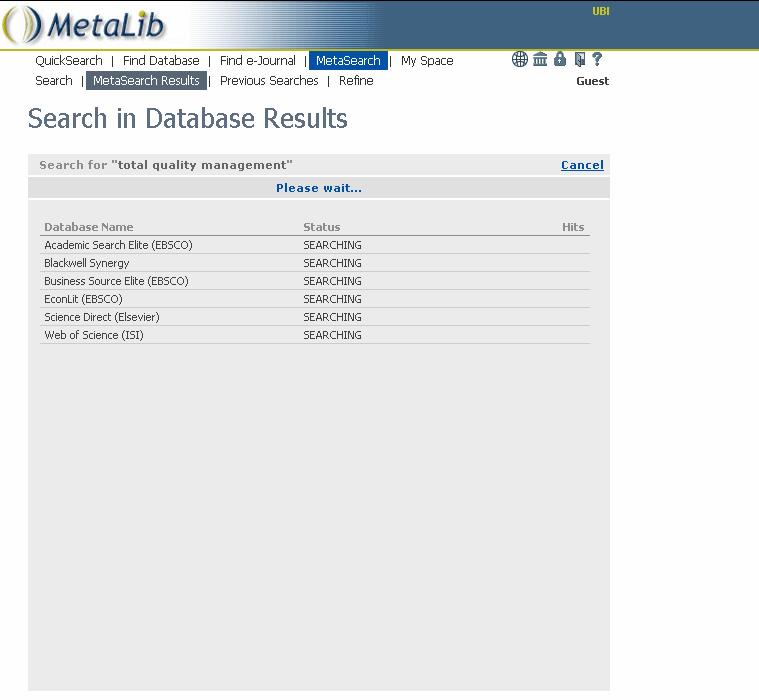 MetaLib als Portal zur gleichzeitigen Suche in lizenzpflichtigen Datenbanken?