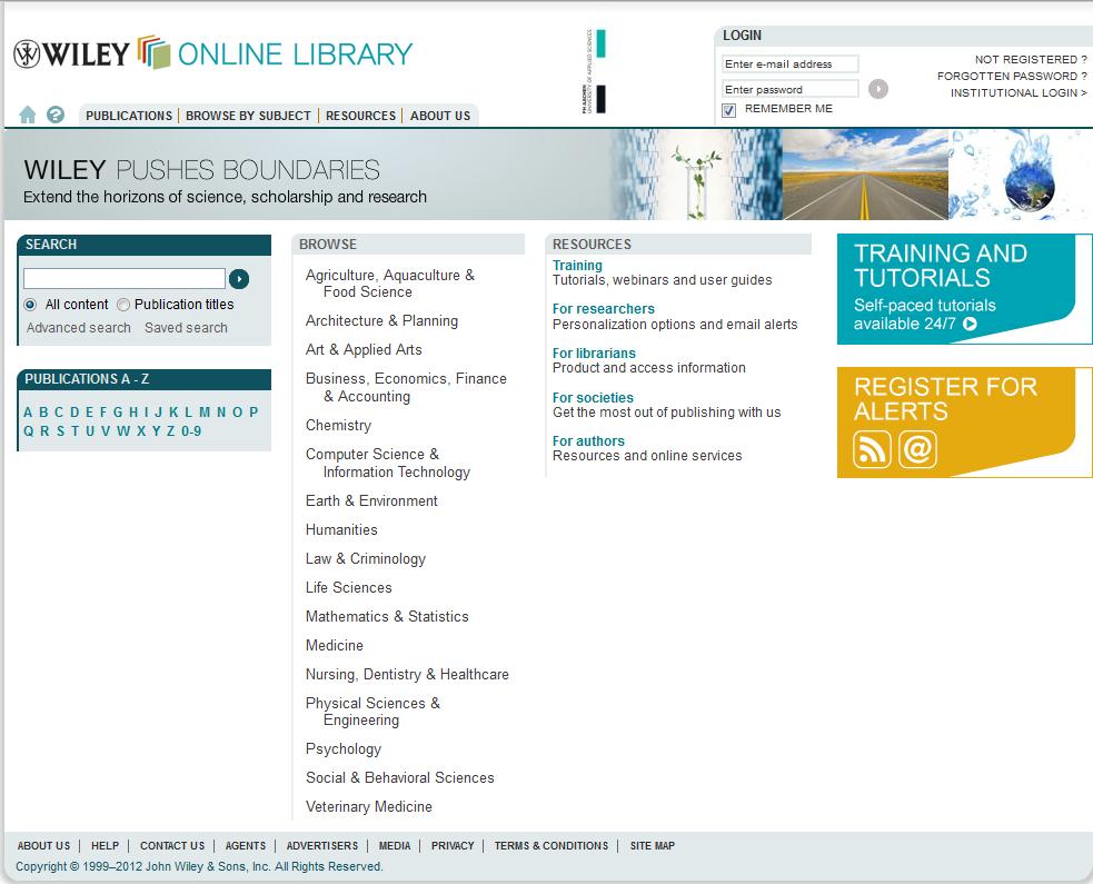 Zeitschriftenportale Wiley Online Library : onlinelibrary.wiley.