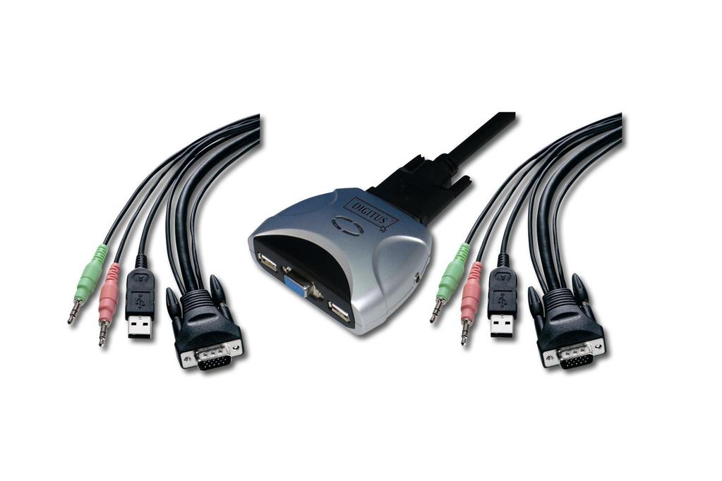 2-Port-USB-Kabel-KVM-Switch mit