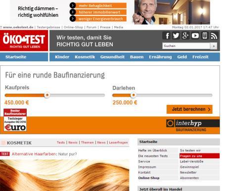 Die Marke, der Verbraucher vertrauen Factsheet Ökotest oekotest.de ÖKO-TEST gehört zu den bekanntesten Marken Deutschlands: Laut Ipsos 2015 kennen knapp zwei Drittel der Deutschen ÖKO-TEST.
