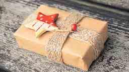 Bunt verpackte Geschenke liegen unter dem ausladenden, festlich geschmückten Christbaum, goldene und silberne Schnüre, gebastelte Karten und die Vorfreude auf beiden Seiten: Vom Schenkenden und vom
