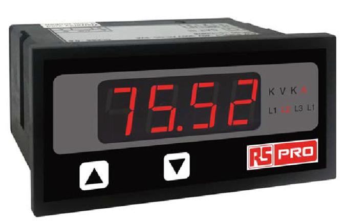 AC 136-5393 Digitales Wechselspannungsvoltmeter, 48x96, 3 Phasen, 100-500 V L/L (57.