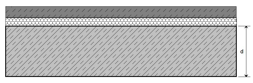 3.5.3 Bauteilquerschnitt 3.5.4 Bauteildefinition Einschalige Massivdecke mit schwimmendem Estrich, als Stahlbeton-Vollplatte aus Normalbeton nach DIN 1045-2, Ausführung nach DIN 4109-32:2016-07, Tabelle 5, Zeile 1a).