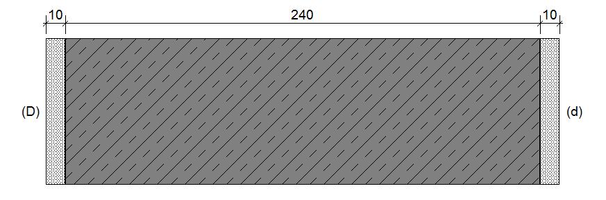3.3.3 Bauteilquerschnitt 3.3.4 Bauteildefinition Trennbauteil, mit horizontaler Schallübertragung. Aufbau der Massivwand: - 10 MM Gips- oder Dünnlagenputz (1.000 kg/m³) - 240 MM Bewehrter Beton (2.