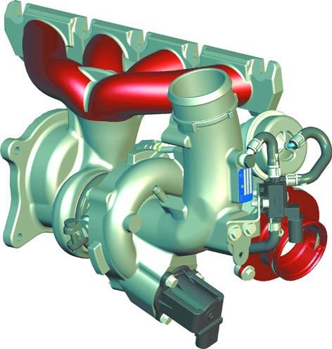 Einleitung Die Motorbeschreibung In seinen Grundabmessungen und konstruktiv basiert der Turbo-FSI auf dem bisherigen 2,0l FSI Motor mit