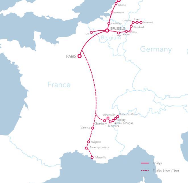 Tag Die Thalys-Züge fahren bis zu 300 km/h schnell.