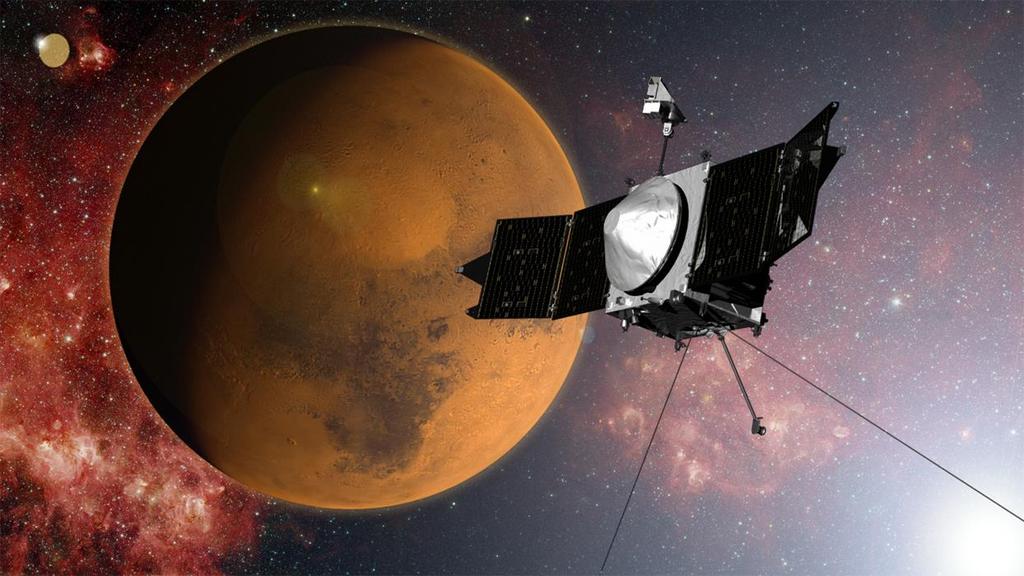 NASA-Sonde Maven erreicht den Marsorbit Die primäre Mission ist dabei vorerst auf ein Erdenjahr ausgelegt, in dem die Zusammensetzung der Marsatmosphäre untersucht wird, sowie