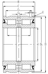 Zylinderrollenlager, Festlager Die Zylinderrollenlager sind als Festlager ausgeführt. Sie haben eine hohe Steifigkeit und durch die vollrollige Ausführung eine hohe radiale Tragfähigkeit.