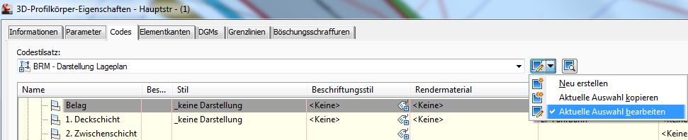 Zuordnung des Kostenpunkt Ein 3D-Profilkörper ist mit dem Querschnitt Standardelemente aus einer der vorherigen Übungen erstellt.