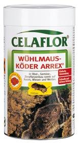 Celaflor Wühlmaus-Köder Arrex Celaflor Wühlmaus-Köder Arrex wirkt schnell und sicher gegen Wühlmäuse (auch Scher mäuse, Mollmäuse oder Erdratten genannt).