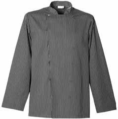 80 chef Chefs jacket - twill 42800 072.01 110 Kokkejakke Sort / hvid stribet 65% polyester / 35% bomuld - 215 g Kokkejakke med trykknapper og manchet.