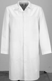 Unisex Schlupfhemd Weiß 65% Polyester / 35 % Baumwolle - 245 g HACCP Schlupfhemd mit Druckknöpfen und innenliegender Brusttasche.