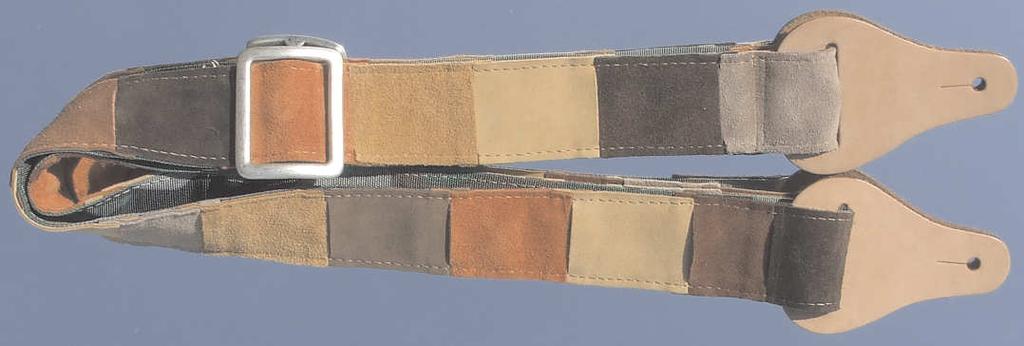 Designer - Ledergurt im Patchwork-Look 5,0 cm breiter Veloursleder-Patchwork-Gitarrengurt in harmonierenden Brauntönen