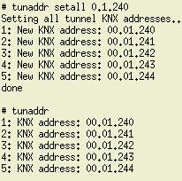 KNX: Anzahl der auf den KNX-Bus geschickten Telegramme RX from KNX: Anzahl der vom KNX-Bus empfangenen Telegramme Overflow to IP: Anzahl der Telegramme, die nicht auf IP geschickt werden konnten