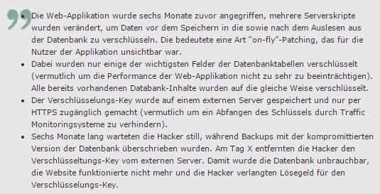 Risiken aus IT- / web-gestützter Steuerung von Produktion, Prozessen und Transaktionen Katastrophenszenario: Gezielte Verfälschung und Infizierung von Datensätzen