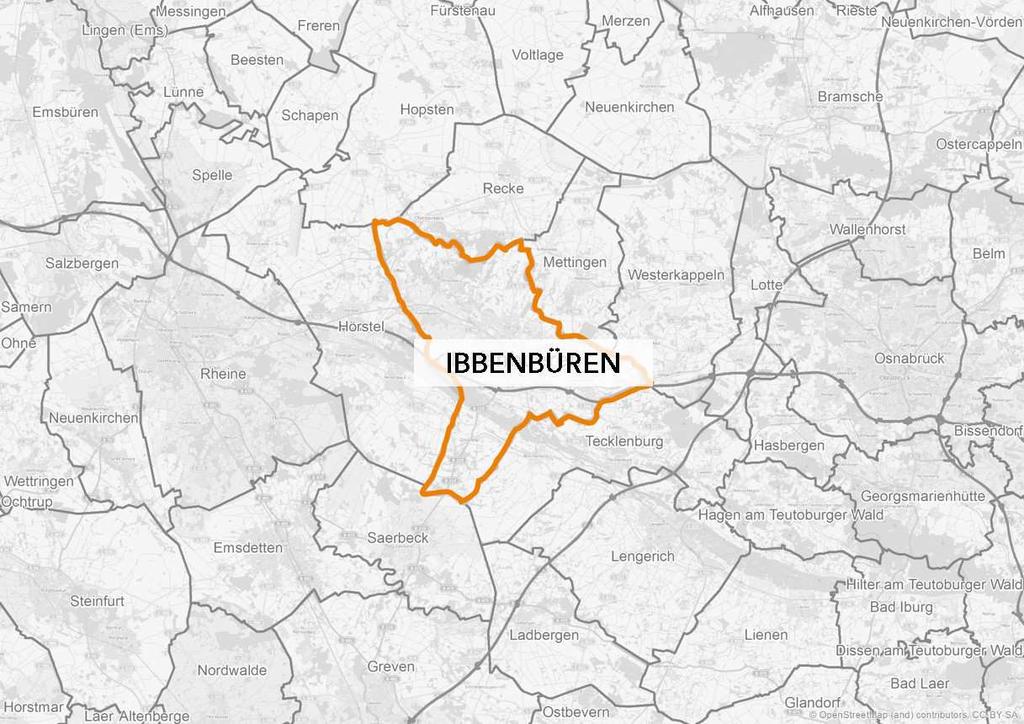 3 Räumliche und sozioökonomische Rahmenbedingungen 3.1 Stadt Ibbenbüren Das Mittelzentrum Ibbenbüren liegt in Nordrhein-Westfalen, ca.