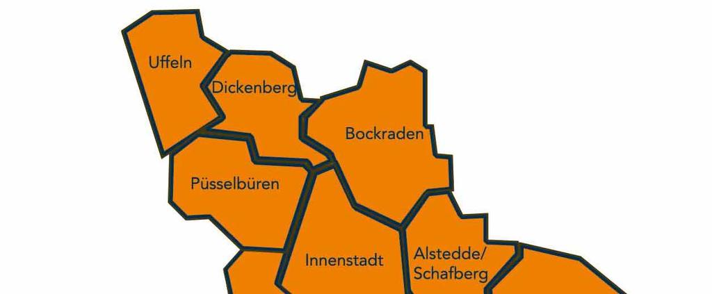 Abbildung 2: Gliederung der Stadt Ibbenbüren nach Stadtteilen Quelle: Einzelhandels-und Zentrenkonzept für die Stadt Ibbenbüren 2008, S. 14. 3.