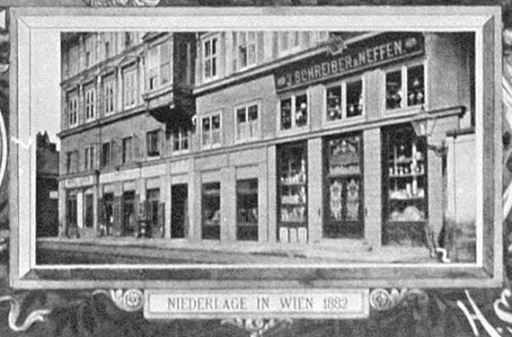 2007-1/073 Inhaber des Unternehmens J. Schreiber & Neffen 27. Mai 1882 Josef Schreiber jun., Eduard Göpfert, Max Göpfert Medaille zum Jubiläum J. Schreiber & Neffen 1857-1882 Inv.Nr. 3095a Abb.