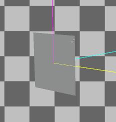 Eventuell müssen wir die Ansicht mit ein wenig Mausbewegung bei gedrückter linker Maustaste im 3D Betrachter korrigieren. Neben dem Quadrat sehen wir 3 Pfeile.