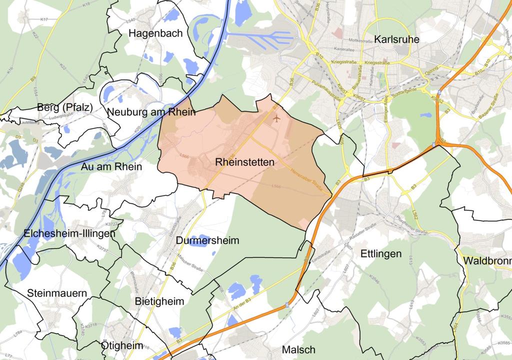 Karte 4: Einzugsgebiet der Einzelhandelsbetriebe auf dem Areal Neue Stadtmitte in