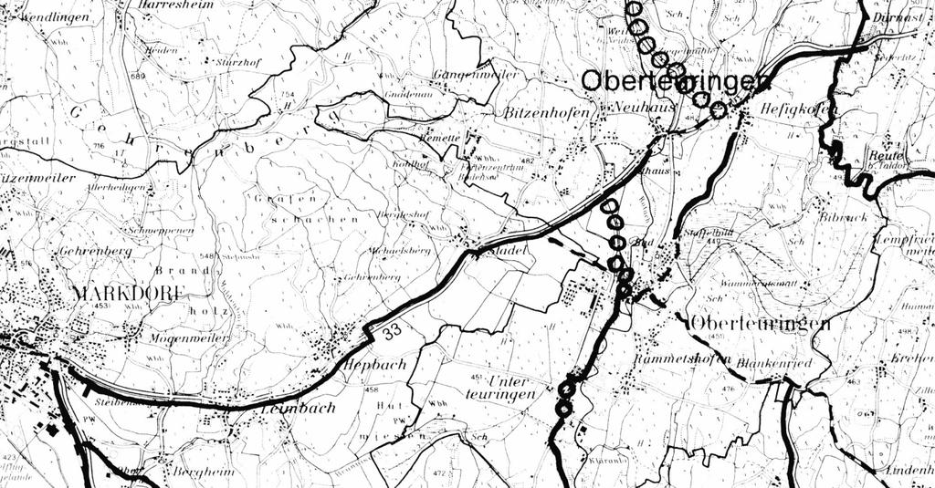 3. Radwegenetzkonzeption 1997: Radwege entlang der B33 Bild 5 Die Radwegenetzkonzeption des