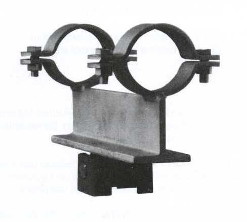 BR 100 Bimetall-Rollenlager als Auflager für Rohrleitungen mit axialem und lateralem Schub, ohne seitliche Führung, Ausführung grundiert zum Aufschweissen.