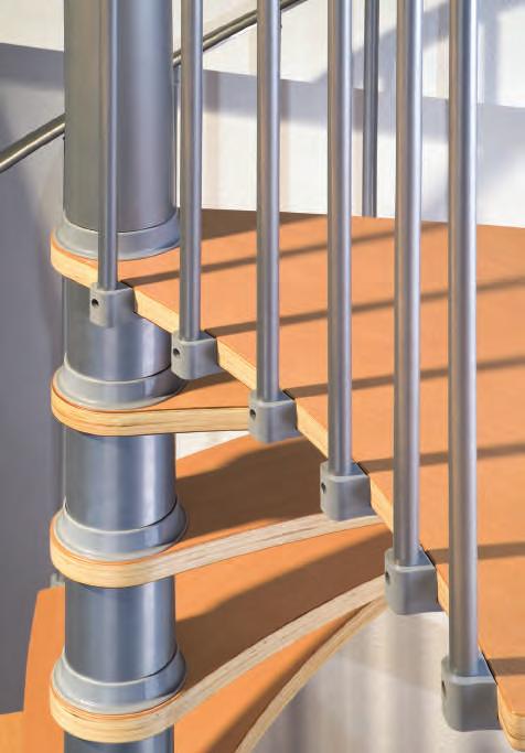 Die Treppe verbindet zwei Ebenen miteinander und