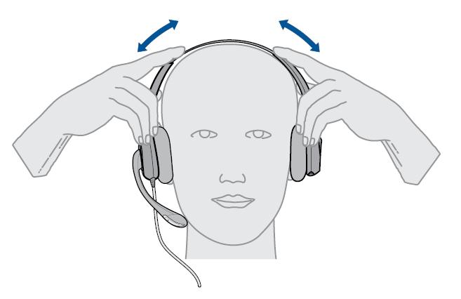 Anpassen des Headsets Optimieren Sie den Komfort und Sitz Ihres Headsets.