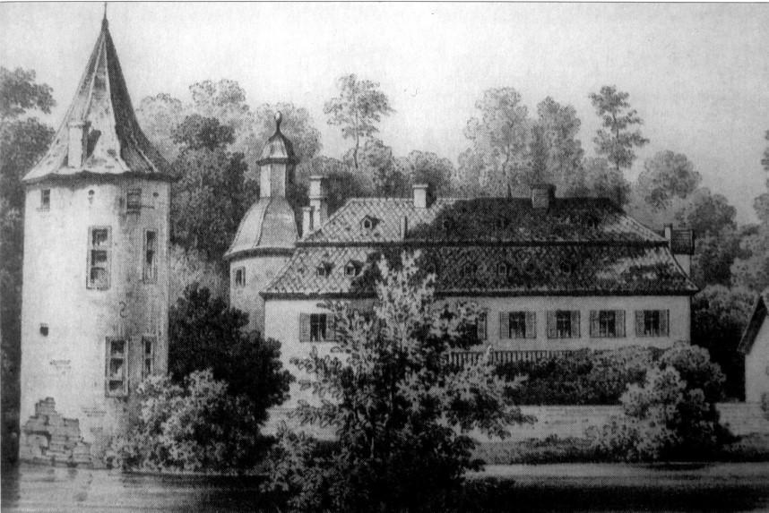 15: Burg Dreiborn nach einer Farblithographie aus der Mitte des 19. Jahrhunderts.