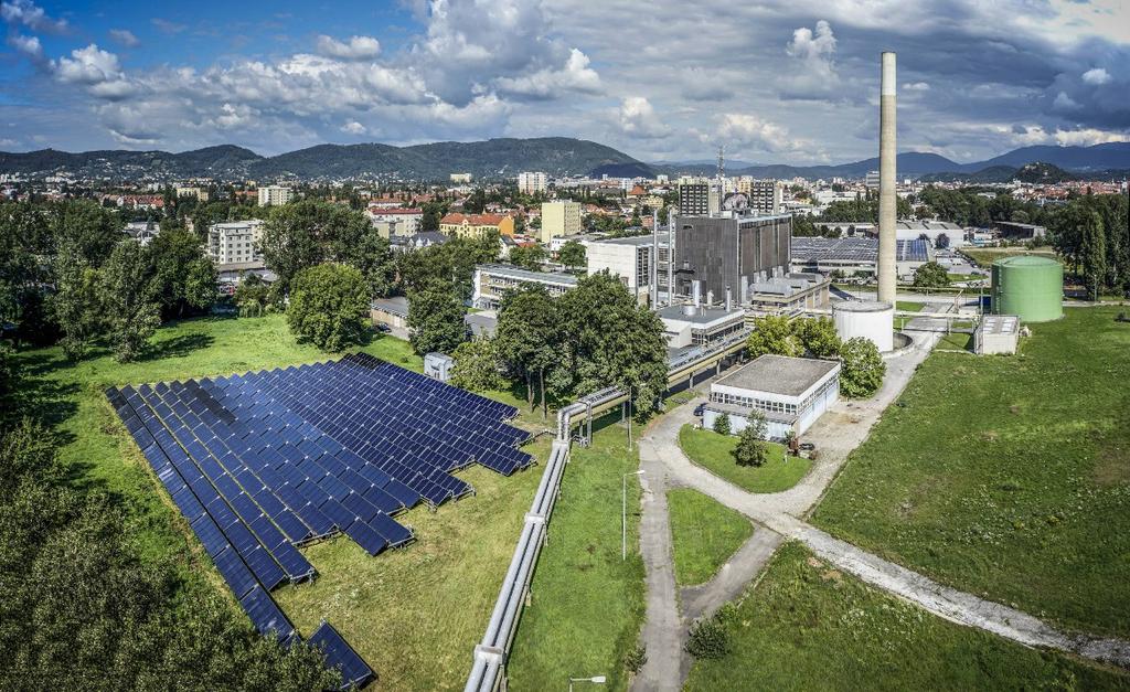 B) Projektübersicht 1 Executive Summary Mit nunmehr 7.750 m² Kollektorfläche konnte am Gelände des Fernheizwerks Graz die größte thermische Solaranlage Österreichs realisiert werden.