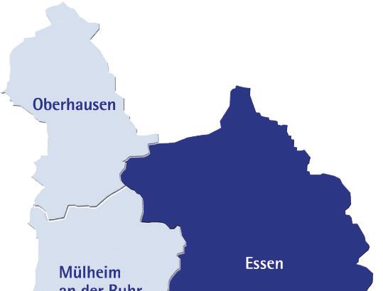 Fläche und Bevölkerung Die im Kernraum des Ruhrgebiets liegende Stadt Essen ist mit ihren rund 583.000 Einwohnern neben Dortmund (586.