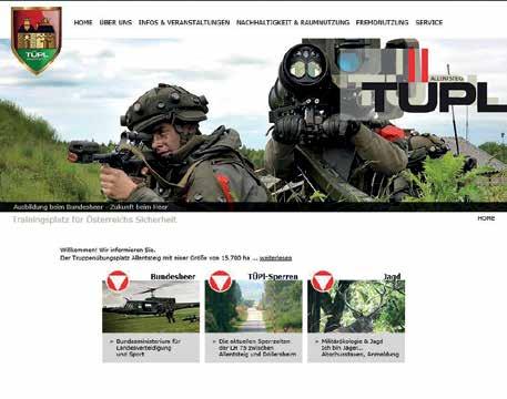 rundschau http://www.tüpl.at - neue Homepage des Truppenübungsplatzes ALLENSTEIG online gestellt Am 1. Oktober 2014 wurde die Internethomepage des TÜPl A online gestellt.