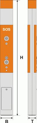 Art.-Nr. 8 093 0 Notrufsäule, Schweizer Bundesbahn SBB AG beleuchtete Notruf-Taste Lautsprecher, Mikrofon Lautsprecher, Mikrofon für Rollstuhlfahrer inkl.
