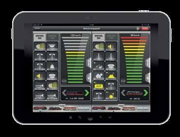 Geschwindigkeit, Sound, Signalfunktionen der Loks ebenso wie Weichenstraßen, Bewegung und Ton auf der Anlage.